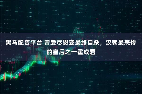 黑马配资平台 曾受尽恩宠最终自杀，汉朝最悲惨的皇后之一霍成君