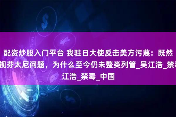 配资炒股入门平台 我驻日大使反击美方污蔑:既然如此重视芬太尼问题,为什么至今仍未整类列管_吴江浩_禁毒_中国