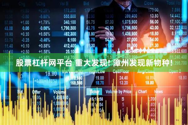 股票杠杆网平台 重大发现! 漳州发现新物种!